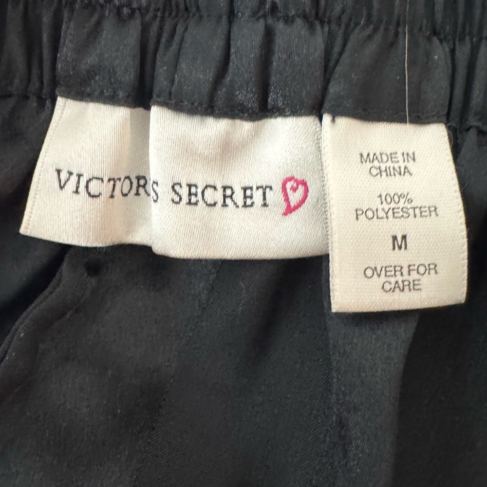 Victorias Secret VS Black Striped Pajama Two Piece Set Size Medium - Picture 4 of 6